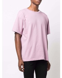 T-shirt à col rond rose John Elliott