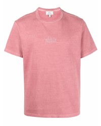 T-shirt à col rond rose Woolrich