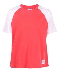 T-shirt à col rond rouge et blanc ERL