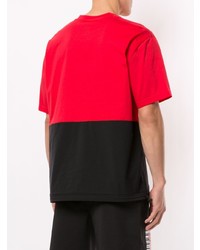 T-shirt à col rond rouge et noir Blackbarrett