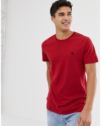 T-shirt à col rond rouge Abercrombie & Fitch