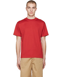 T-shirt à col rond rouge Acne Studios
