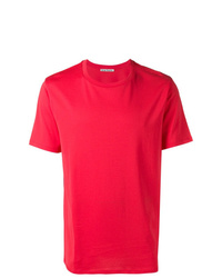T-shirt à col rond rouge Acne Studios
