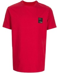 T-shirt à col rond rouge Armani Exchange