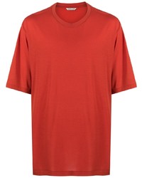 T-shirt à col rond rouge Auralee