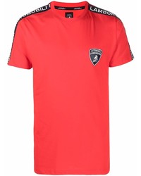 T-shirt à col rond rouge Automobili Lamborghini