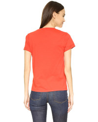 T-shirt à col rond rouge Splendid