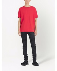 T-shirt à col rond rouge Balmain