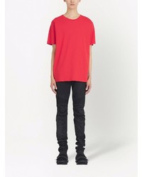 T-shirt à col rond rouge Balmain