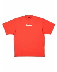 T-shirt à col rond rouge Balenciaga