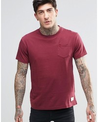 T-shirt à col rond rouge Bellfield