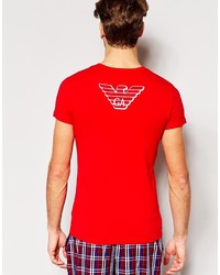 T-shirt à col rond rouge Emporio Armani