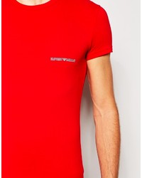 T-shirt à col rond rouge Emporio Armani