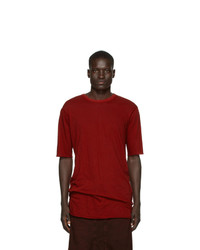 T-shirt à col rond rouge Boris Bidjan Saberi