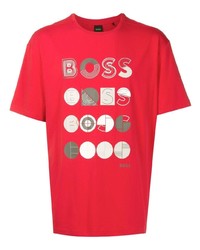 T-shirt à col rond rouge BOSS