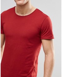 T-shirt à col rond rouge Boss Orange