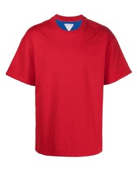 T-shirt à col rond rouge Bottega Veneta