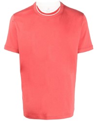 T-shirt à col rond rouge Brunello Cucinelli