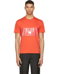 T-shirt à col rond rouge Calvin Klein Collection