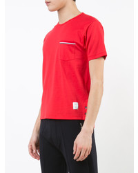 T-shirt à col rond rouge Thom Browne