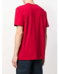 T-shirt à col rond rouge Cédric Charlier