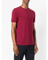 T-shirt à col rond rouge Giorgio Armani