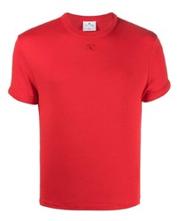 T-shirt à col rond rouge Courrèges