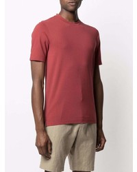 T-shirt à col rond rouge Z Zegna