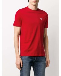 T-shirt à col rond rouge Emporio Armani