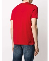 T-shirt à col rond rouge Emporio Armani