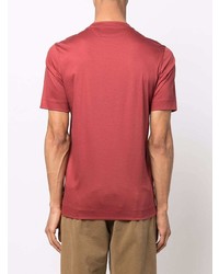 T-shirt à col rond rouge Z Zegna