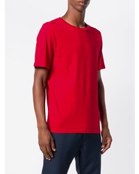 T-shirt à col rond rouge Maison Margiela