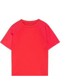 T-shirt à col rond rouge Cynthia Rowley