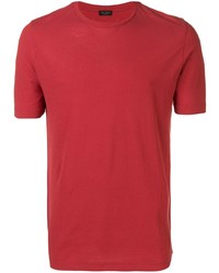 T-shirt à col rond rouge Dell'oglio