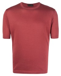 T-shirt à col rond rouge Dell'oglio