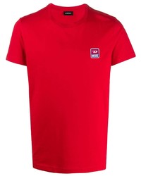 T-shirt à col rond rouge Diesel