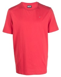 T-shirt à col rond rouge Diesel