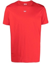 T-shirt à col rond rouge Diesel