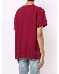T-shirt à col rond rouge Amiri