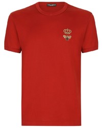 T-shirt à col rond rouge Dolce & Gabbana