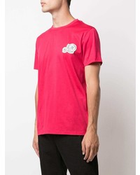 T-shirt à col rond rouge Moncler