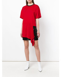 T-shirt à col rond rouge MM6 MAISON MARGIELA