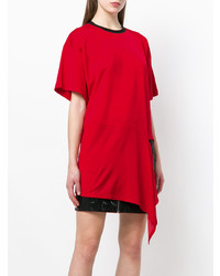 T-shirt à col rond rouge MM6 MAISON MARGIELA