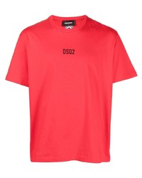 T-shirt à col rond rouge DSQUARED2