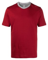T-shirt à col rond rouge Eleventy