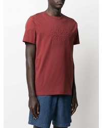 T-shirt à col rond rouge A.P.C.