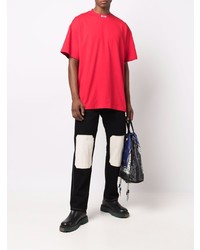 T-shirt à col rond rouge MSGM