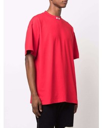 T-shirt à col rond rouge MSGM