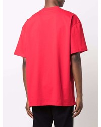 T-shirt à col rond rouge MSGM