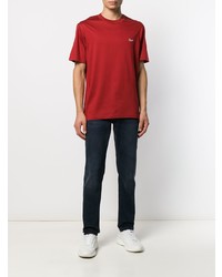 T-shirt à col rond rouge Ermenegildo Zegna